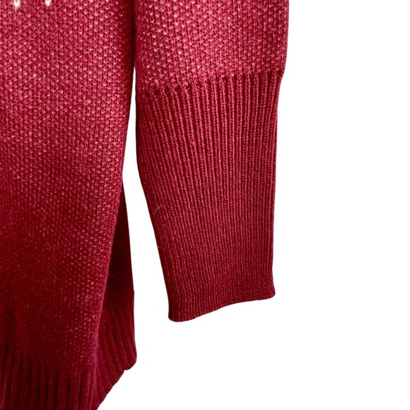 BLOOMCHIC Ombre Knit Sweater Cabernet & Pink Scoop Neck Oversized Pullover 12 - Picture 12 of 15